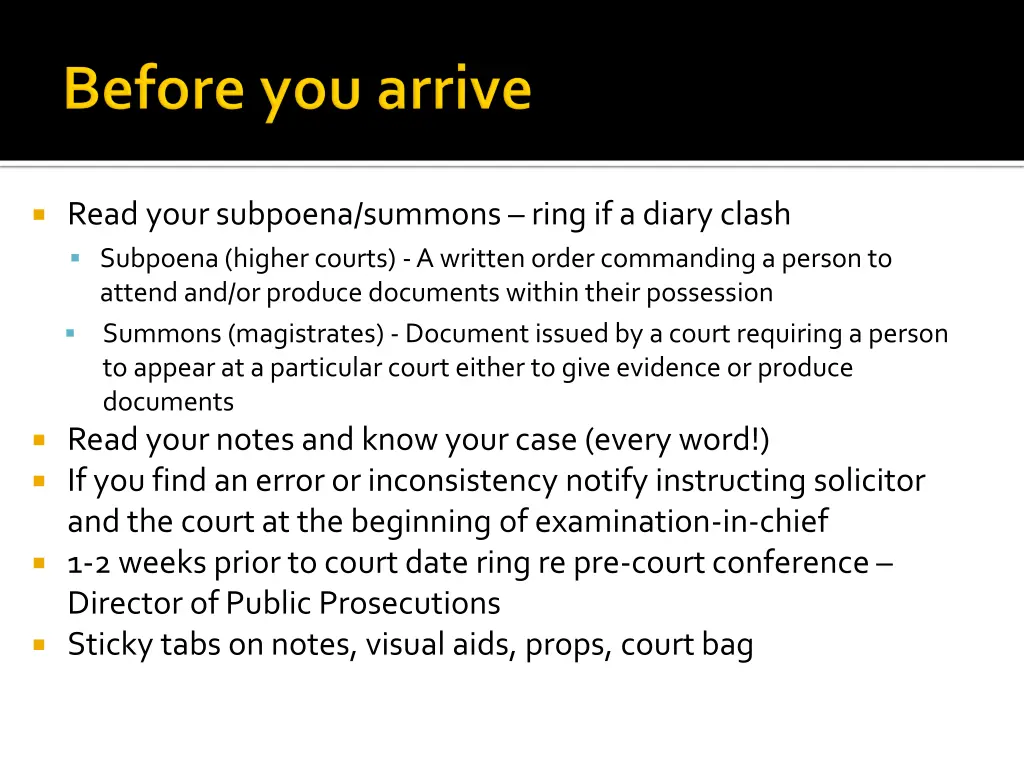 read your subpoena summons ring if a diary clash