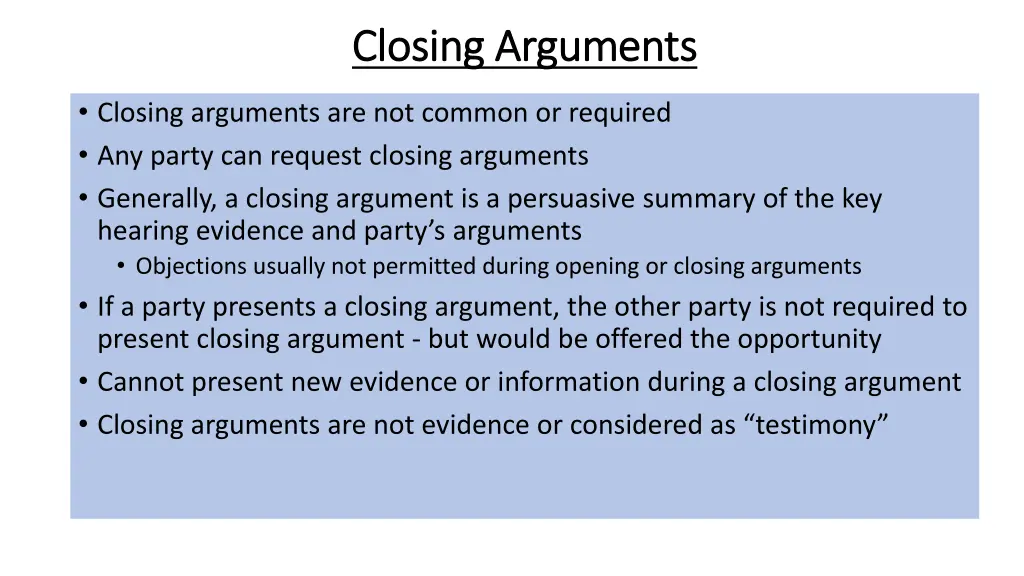 closing arguments closing arguments