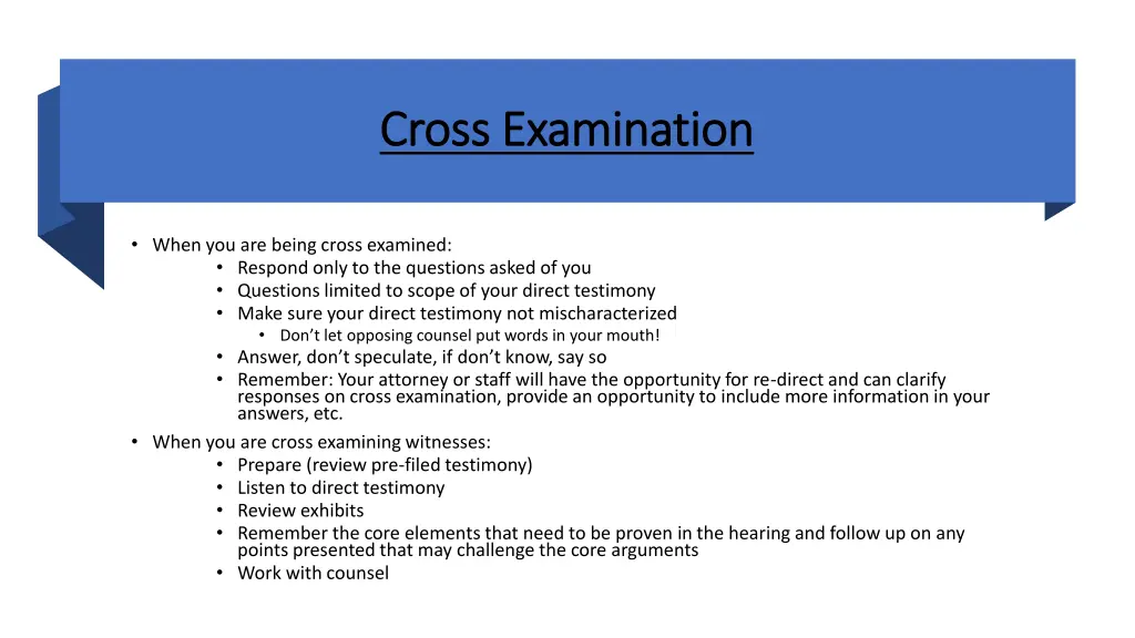 cross examination cross examination