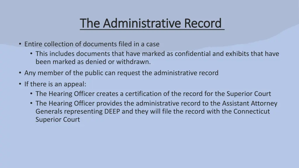 the administrative record the administrative