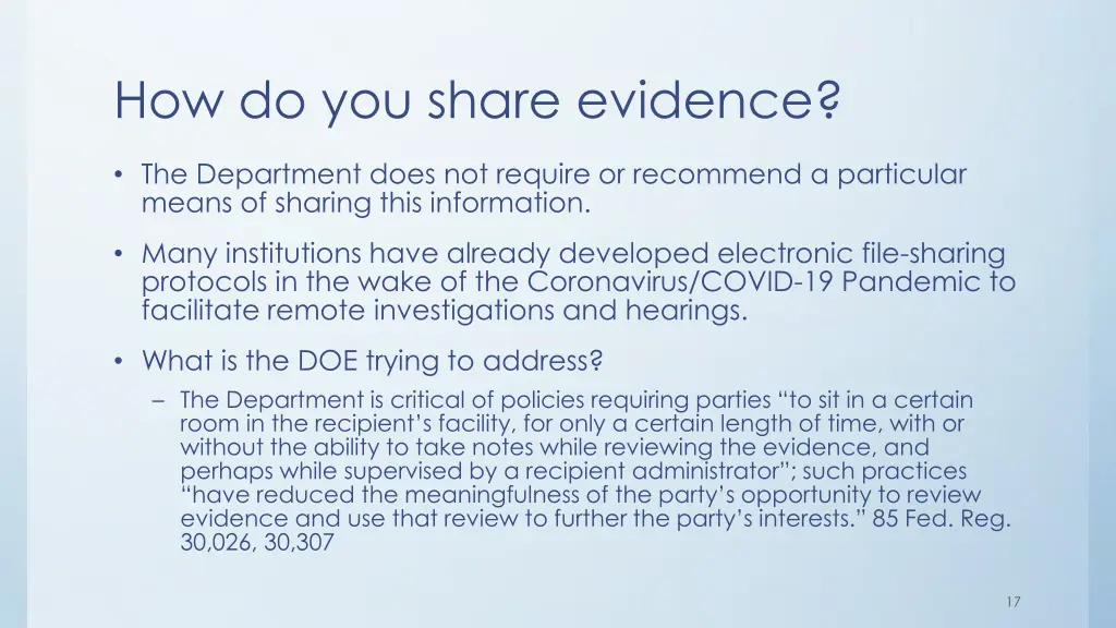 how do you share evidence