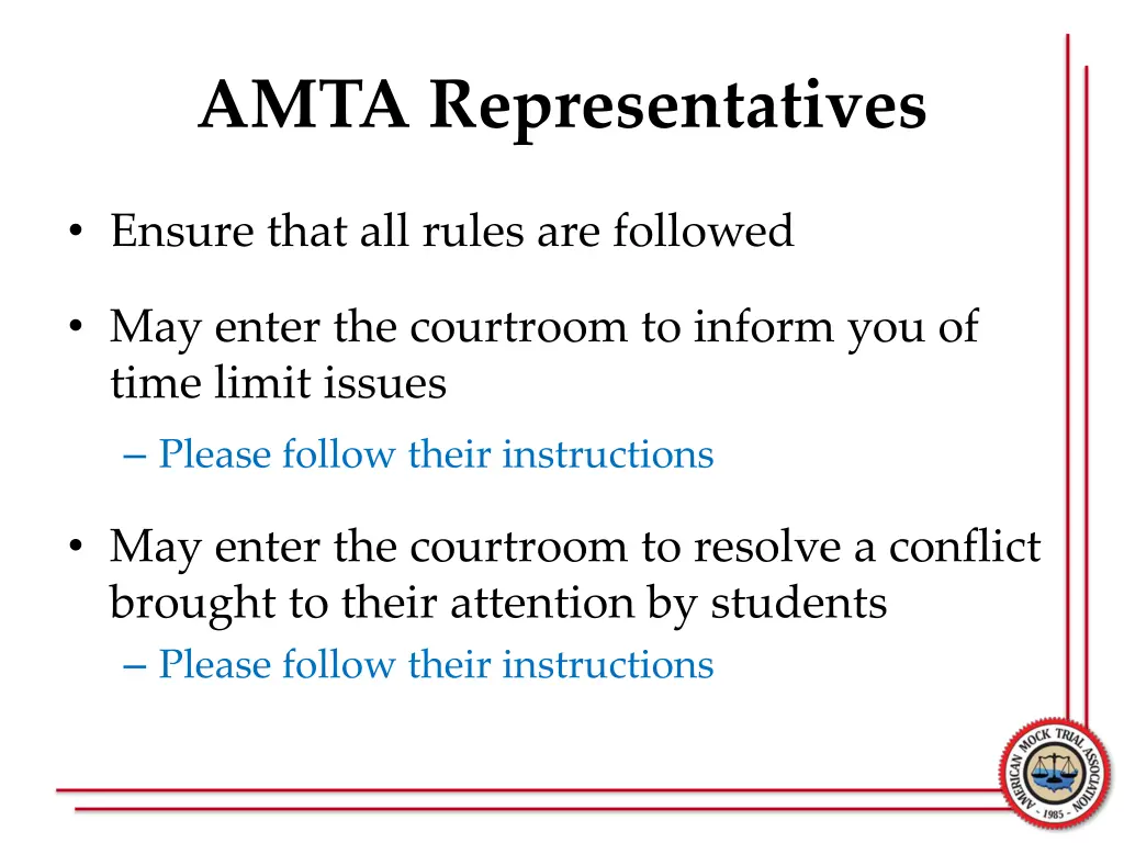 amta representatives