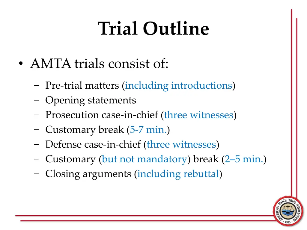 trial outline