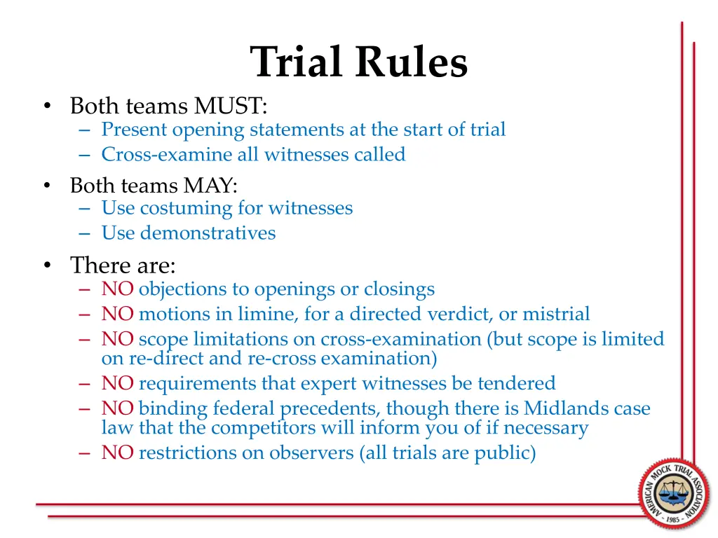 trial rules