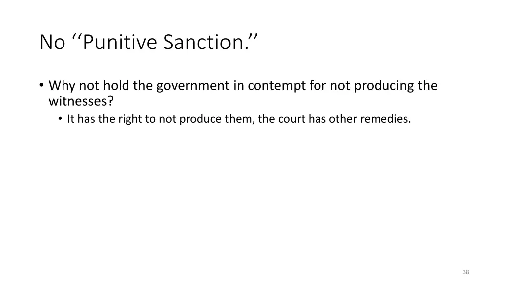 no punitive sanction