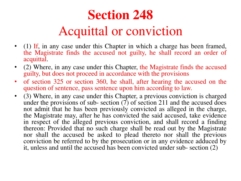 section 248 acquittal or conviction