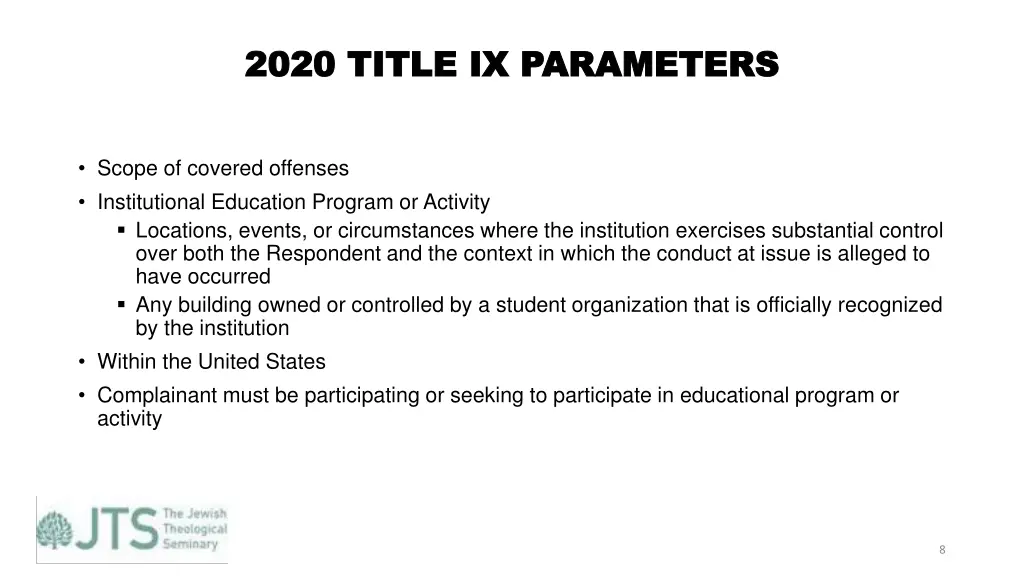 2020 title ix parameters 2020 title ix parameters