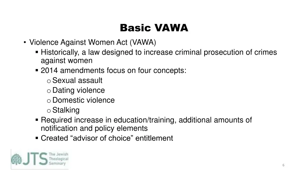 basic vawa