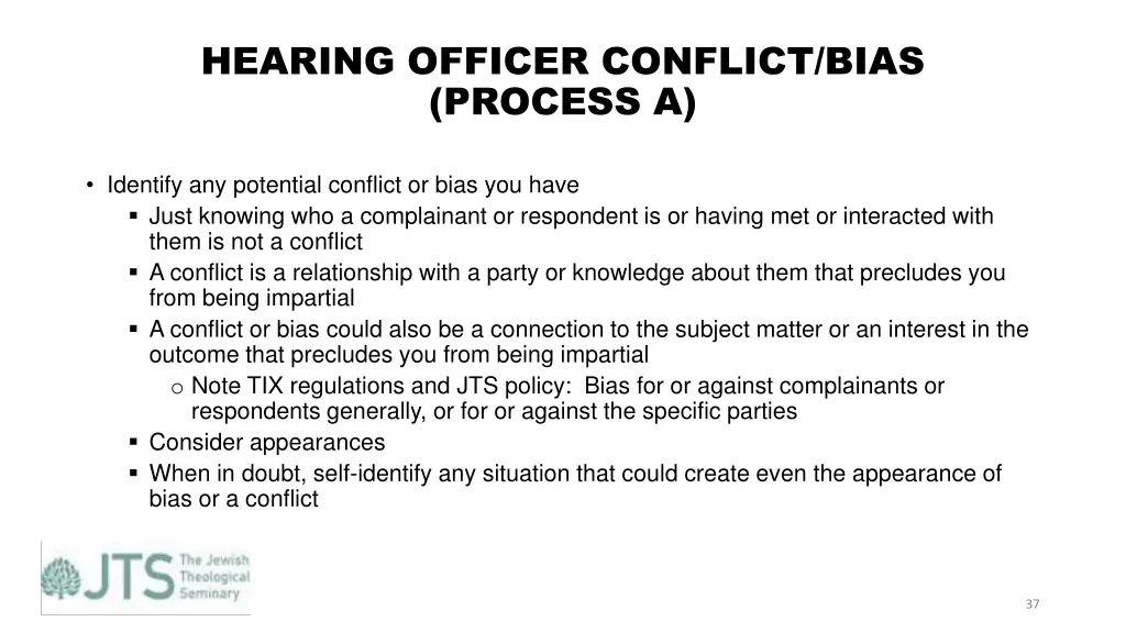 hearing officer conflict bias process a