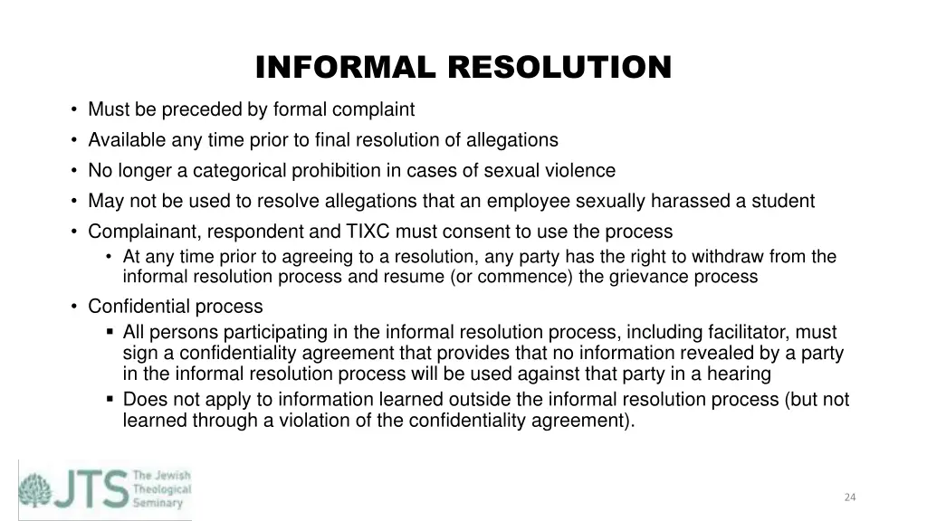 informal resolution