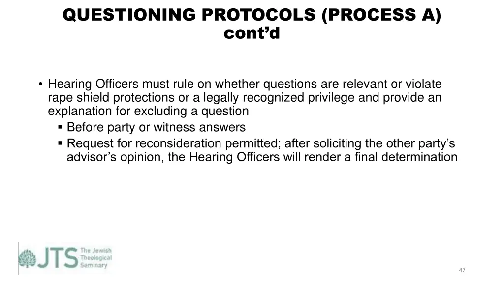 questioning protocols process a cont d