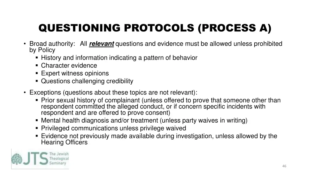 questioning protocols process a