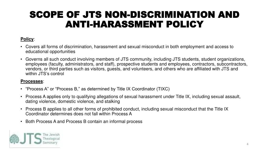 scope of jts non scope of jts non discrimination