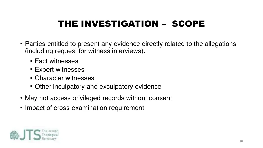 the investigation scope