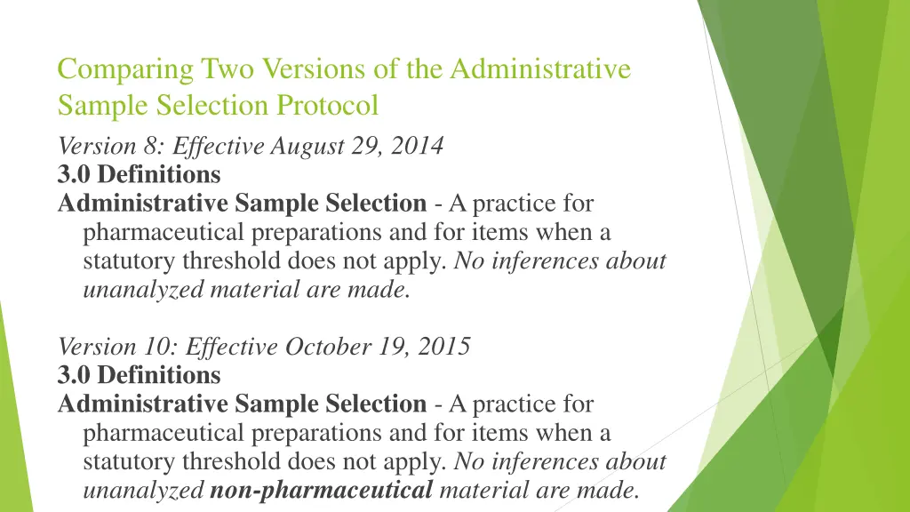 comparing two versions of the administrative