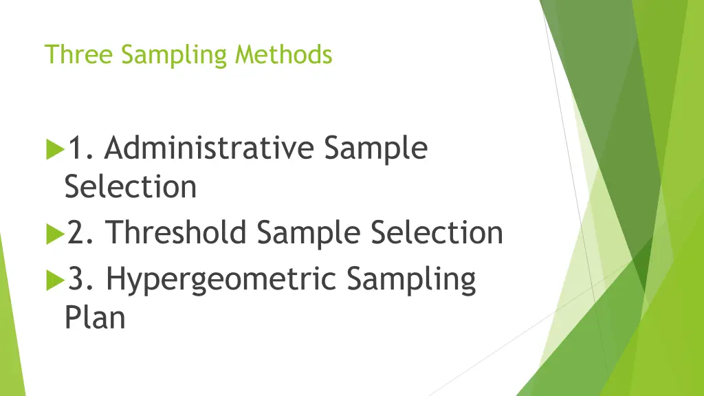 three sampling methods