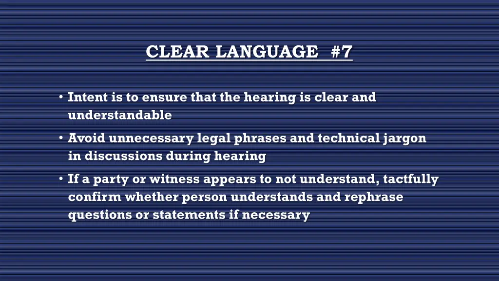 clear language 7