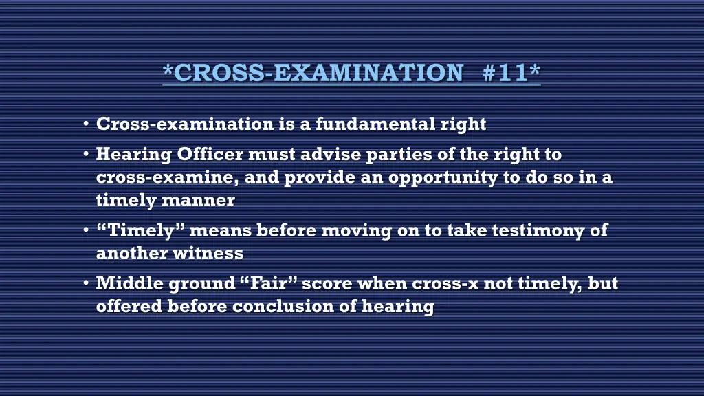 cross examination 11