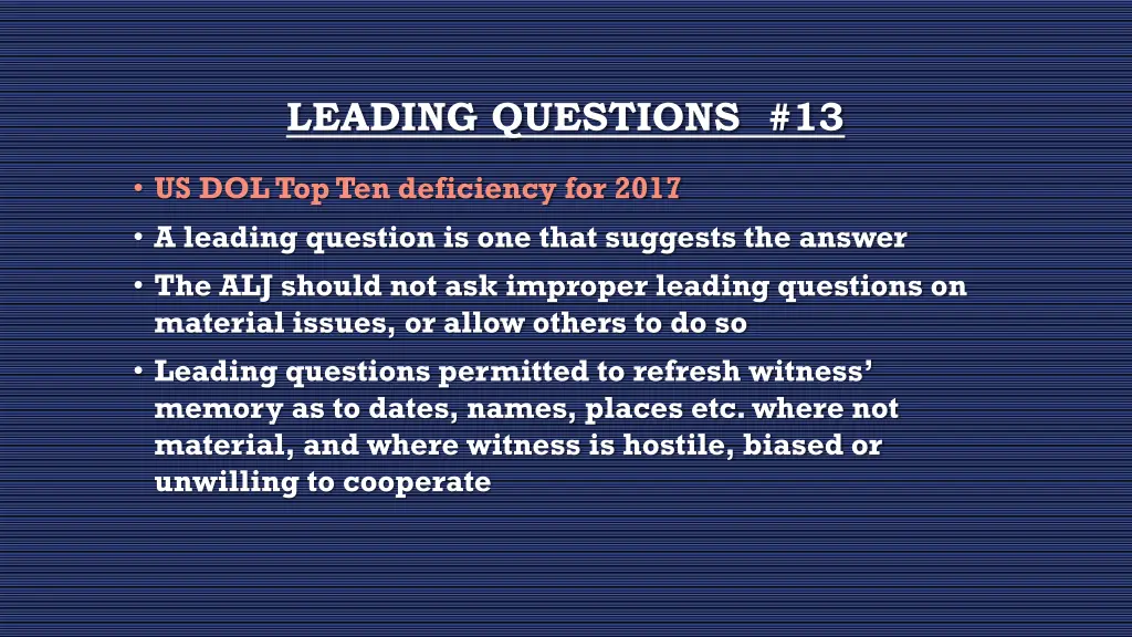 leading questions 13