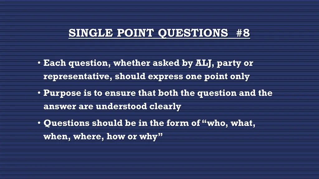 single point questions 8