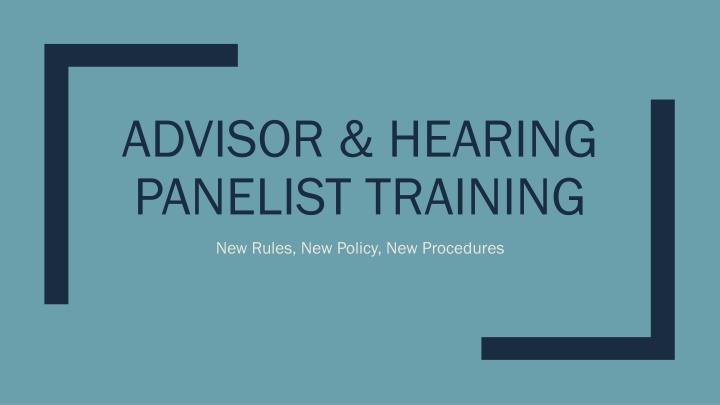 advisor hearing panelist training