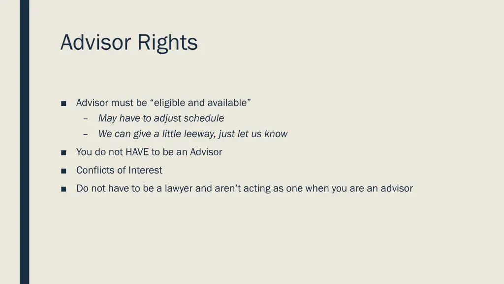 advisor rights