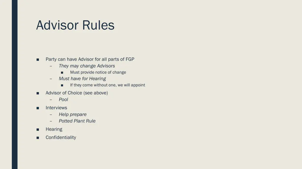 advisor rules