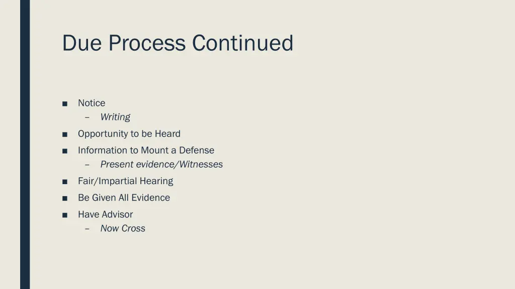 due process continued