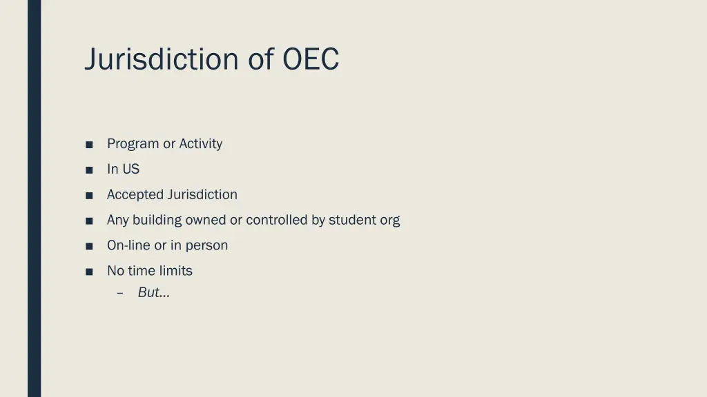 jurisdiction of oec