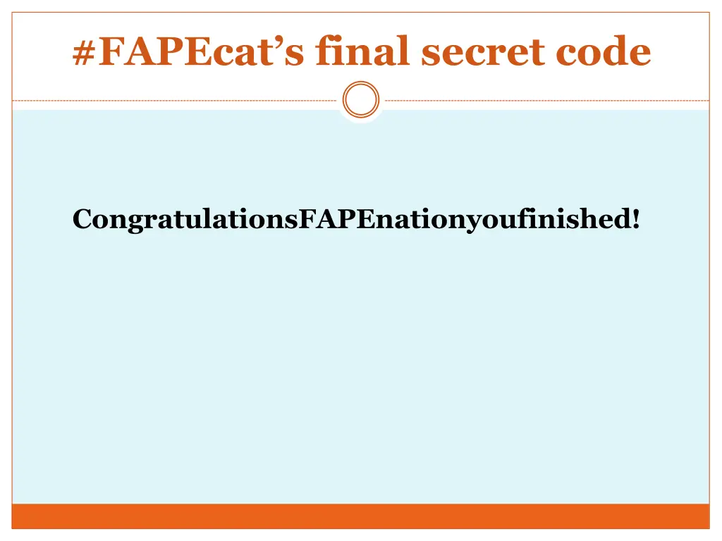 fapecat s final secret code