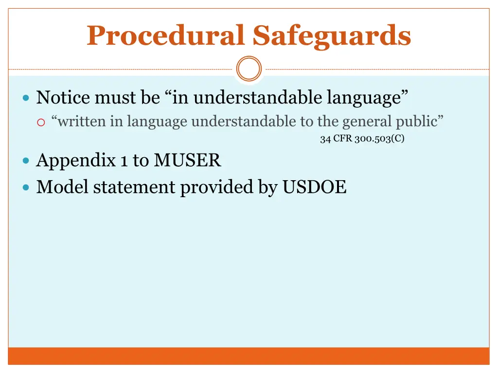 procedural safeguards 1