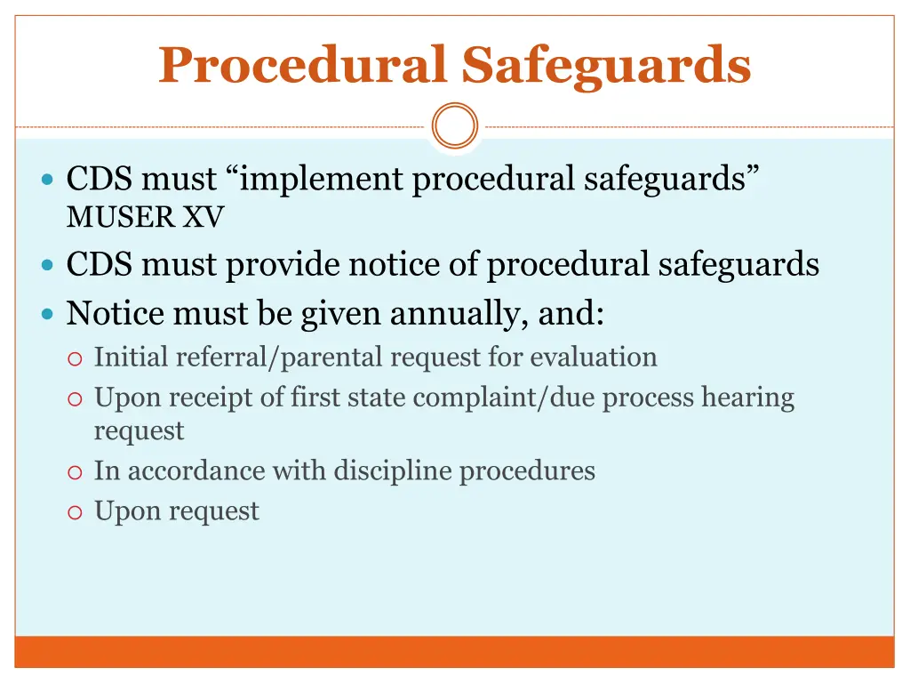 procedural safeguards