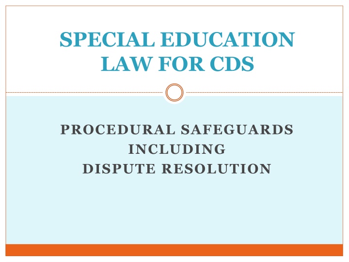 special education law for cds