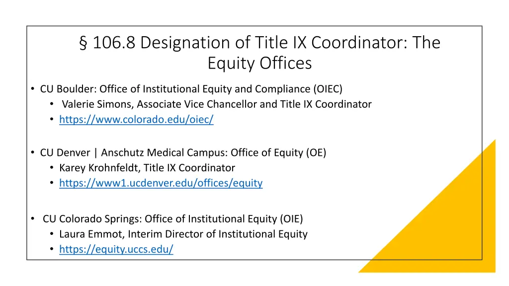 106 8 designation of title ix coordinator