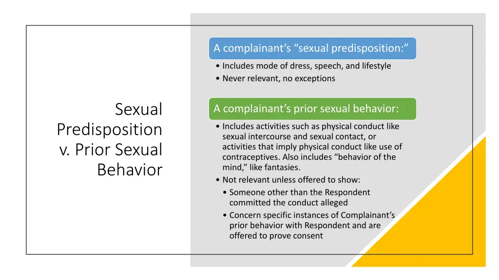 a complainant s sexual predisposition