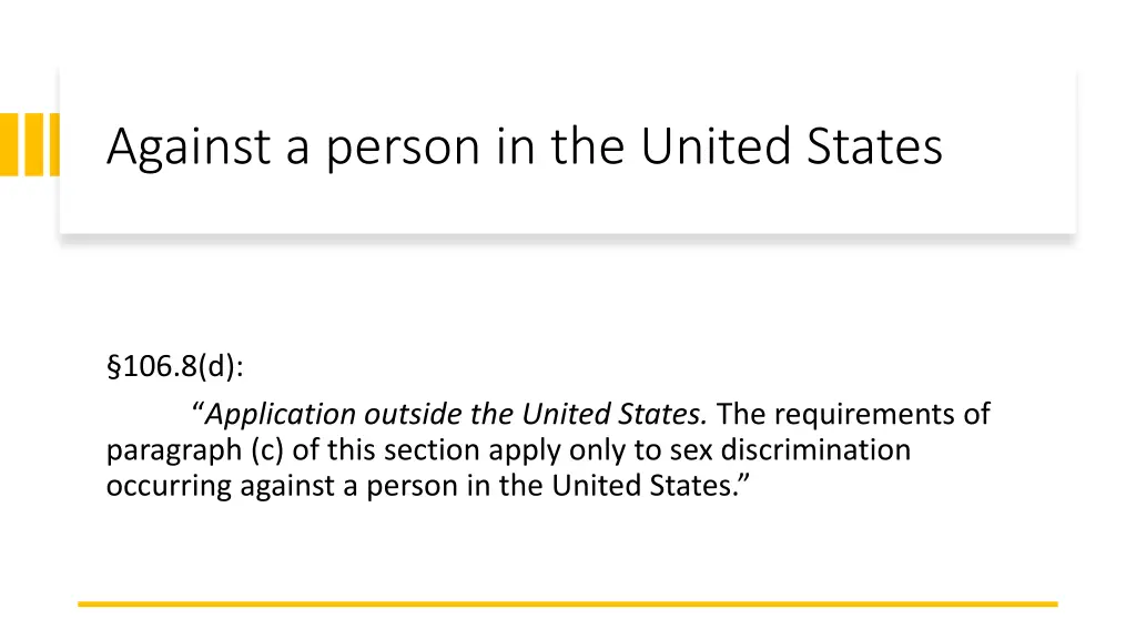 against a person in the united states