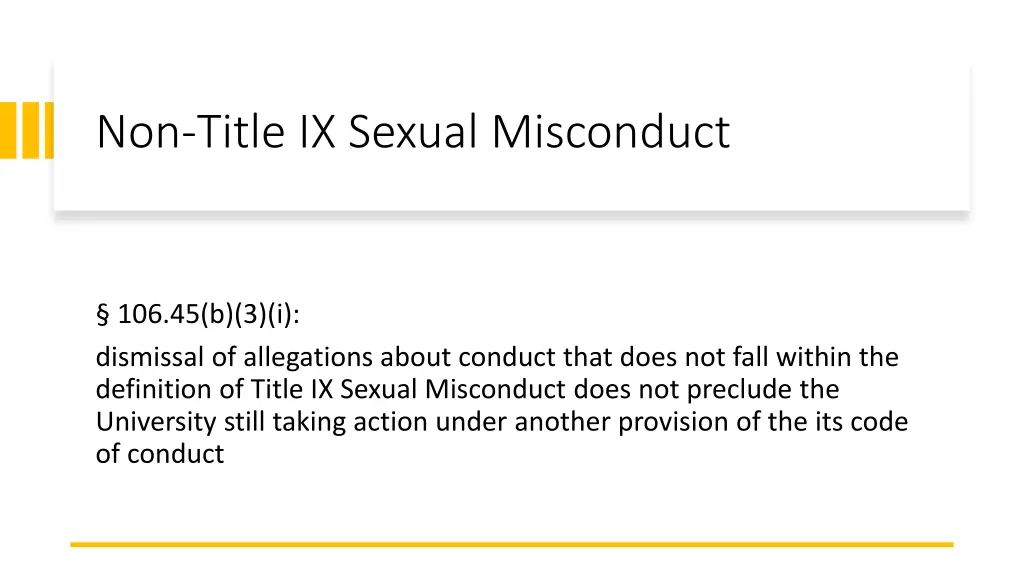 non title ix sexual misconduct