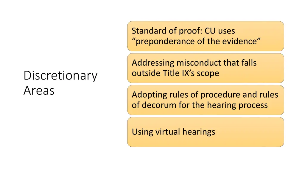 standard of proof cu uses preponderance