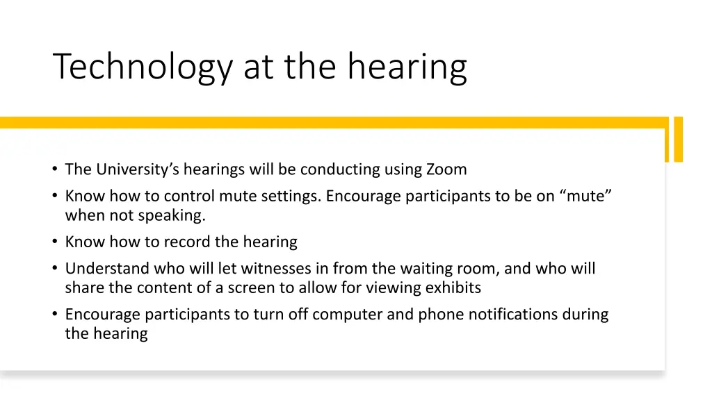 technology at the hearing