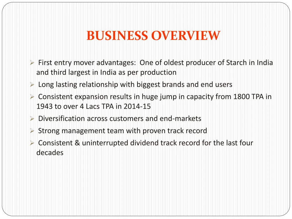 business overview