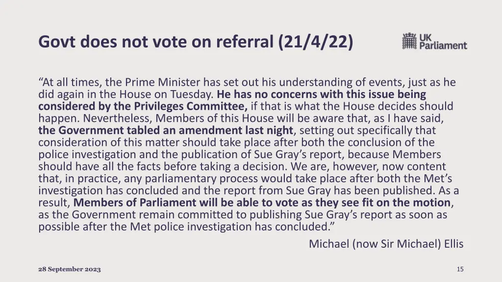 govt does not vote on referral 21 4 22