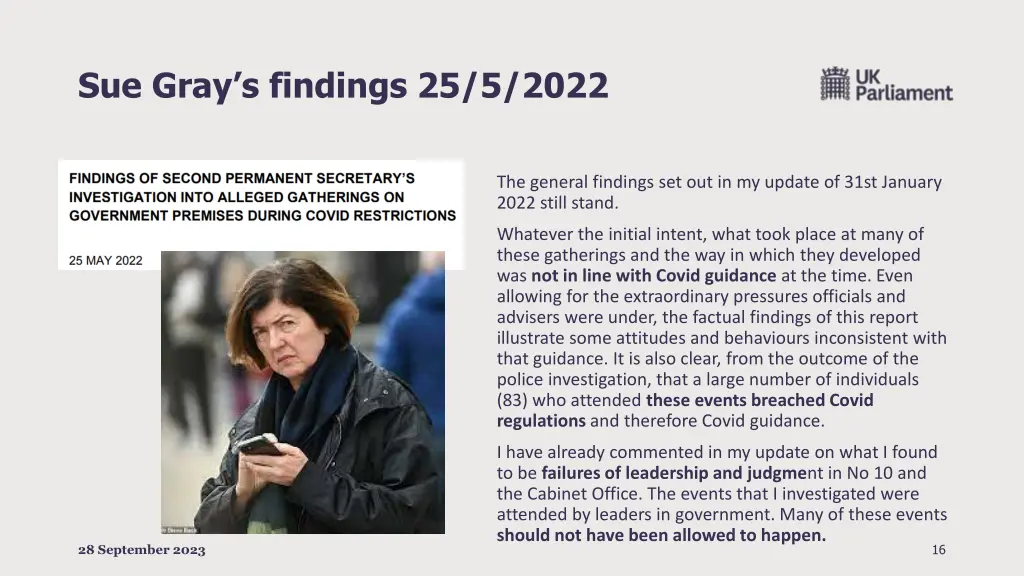 sue gray s findings 25 5 2022