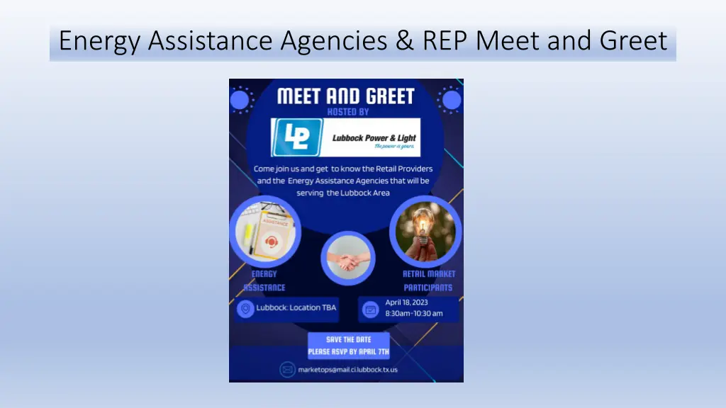 energy assistance agencies rep meet and greet