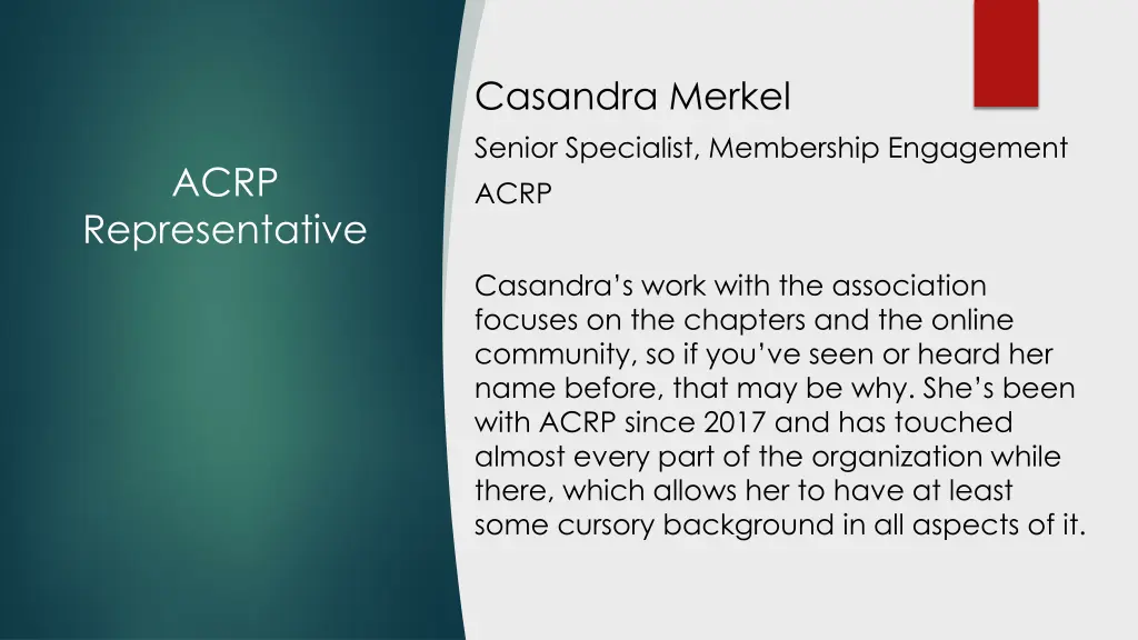 casandra merkel senior specialist membership