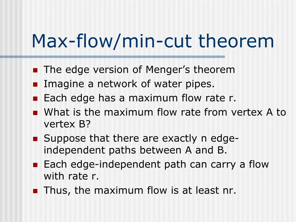 max flow min cut theorem 1