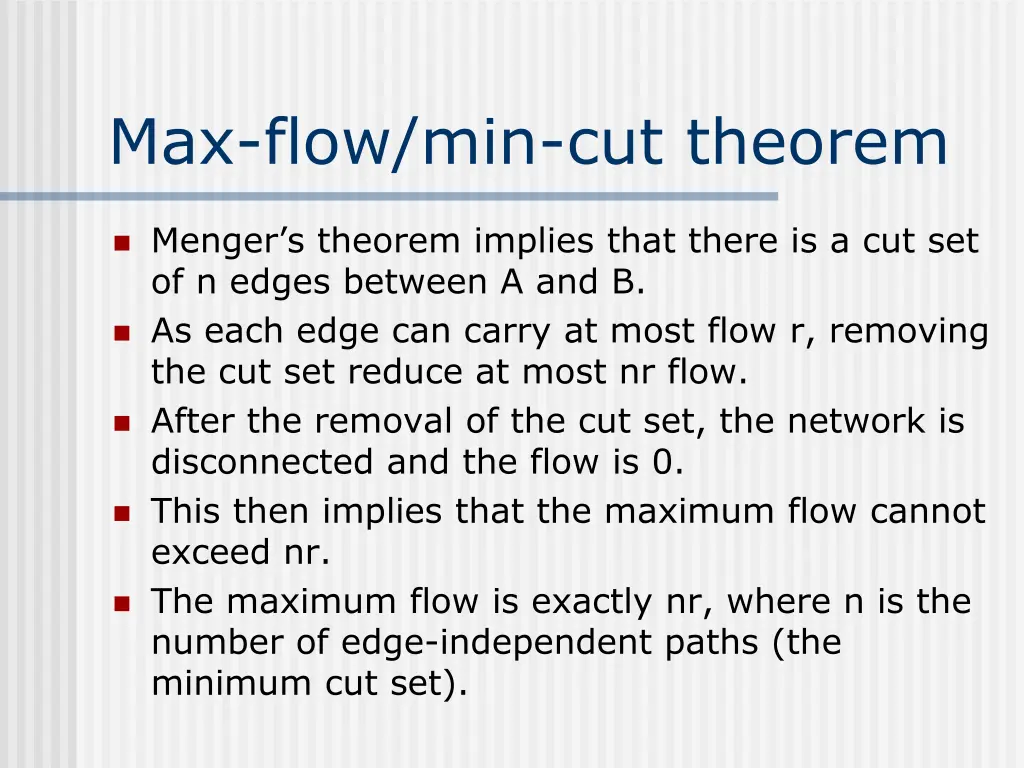 max flow min cut theorem 2