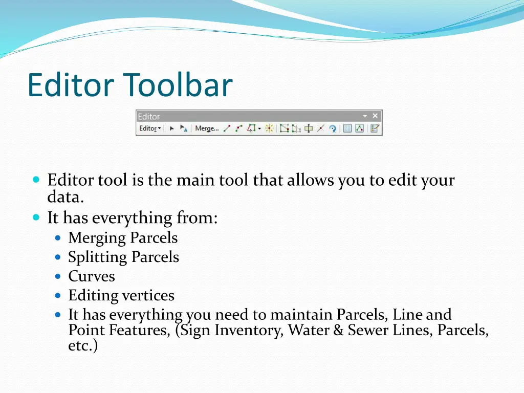 editor toolbar