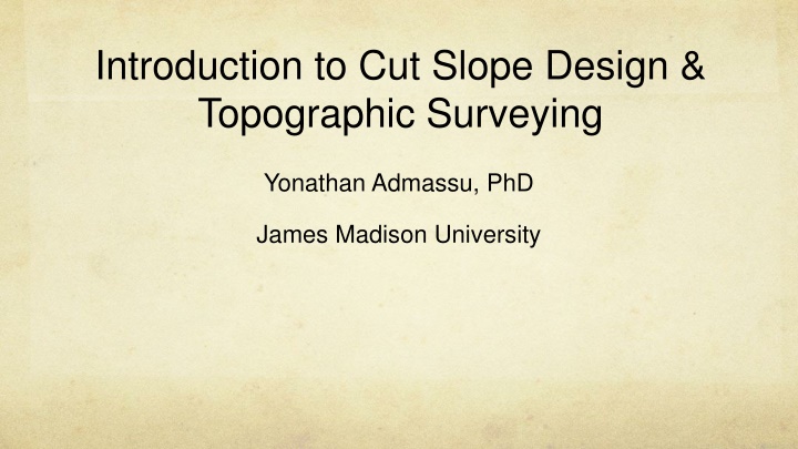 introduction to cut slope design topographic