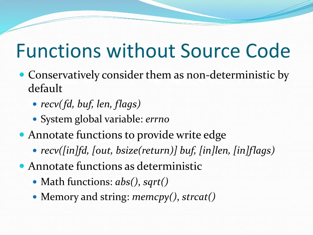 functions without source code 1