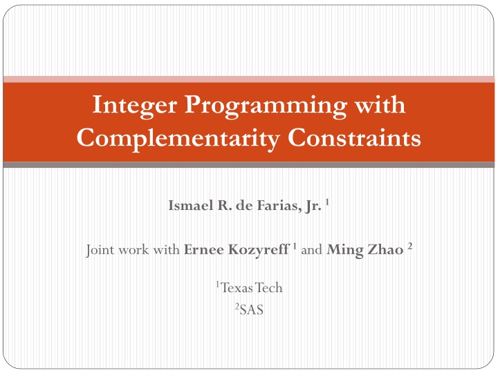 integer programming with complementarity